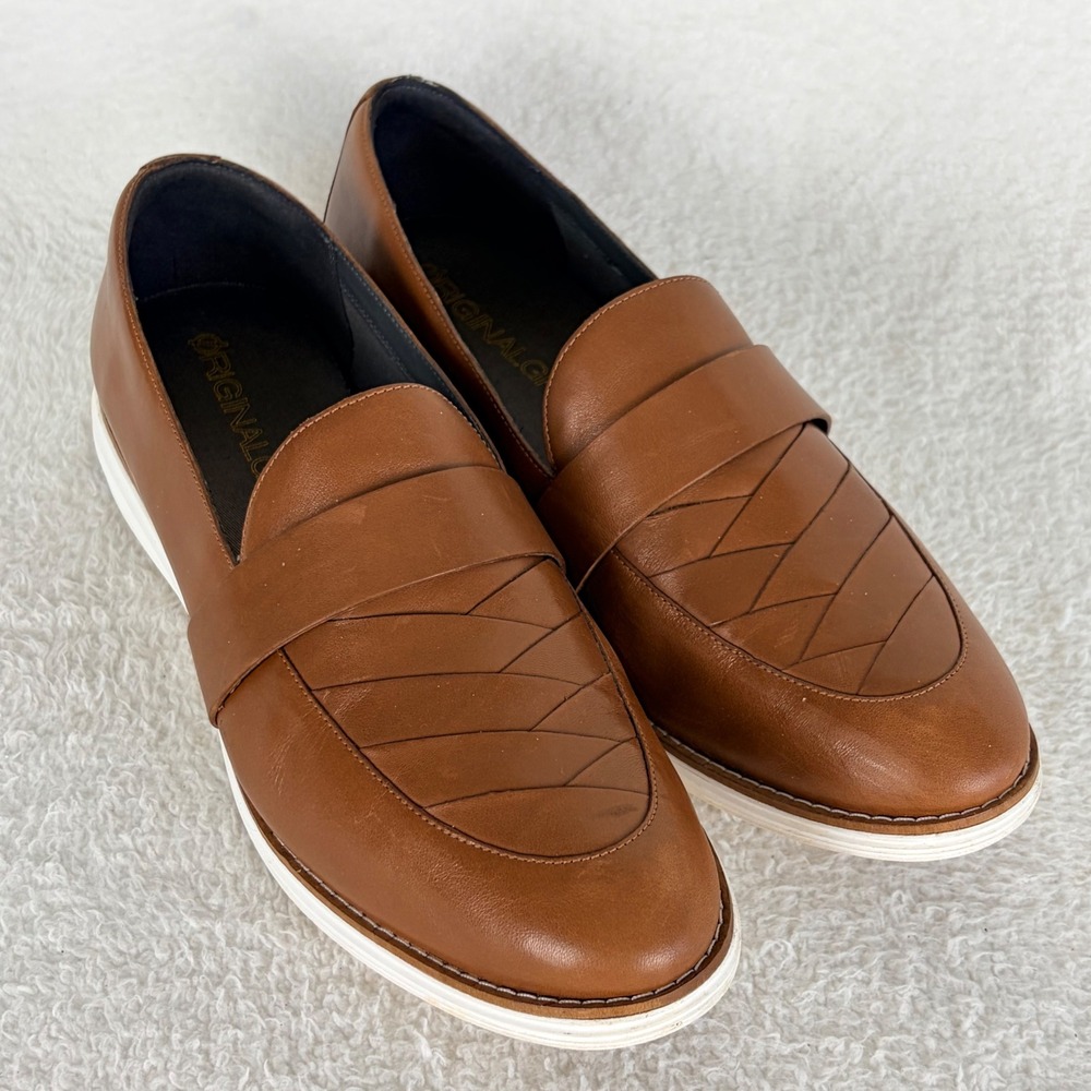 Cole Haan Grand.OS Womens Loafers W15302 British Tan Leather Slip On 11B - Picture 6 of 12